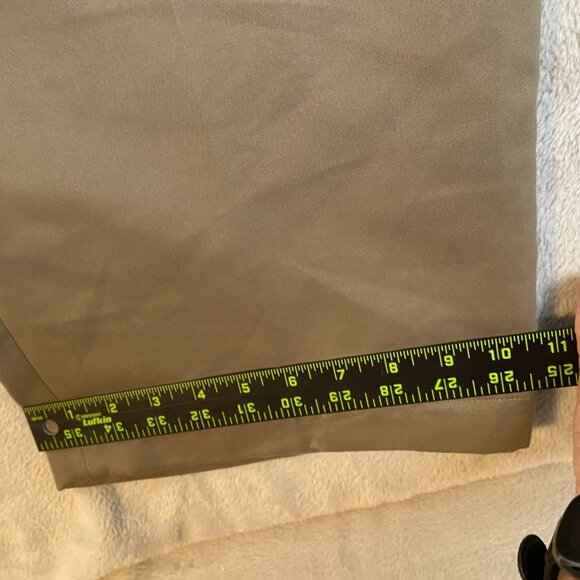 George Mens Pants 44x30 Dark Tan Polyester Chino Flat Front Classic Casual - Picture 6 of 11